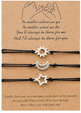 IFUDE 3 Stück Freundschaftsarmband, Pärchen Armband Armbänder Schnur Handgepaarte Armbänder für Liebhaber Valentinstag Jahrestag Geburtstagsgeschenk