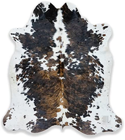 Bonanza Leathers Genuine Cowhide Rug, Western Home Decor, Large Cow Skin Rug, 6x7 ft, Brown, Rustic, Handcrafted, Area Rug