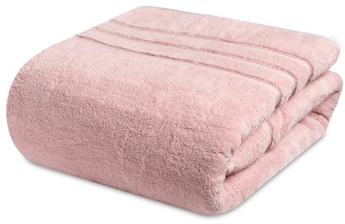 Towelogy Extra Large Bath Towels for Adults 90x140cm 100% Egyptian Cotton Zero Twist Absorbent & Super Soft Hotel Quality Bath Sheet | Ecofriendly Oeko-Tex Certified (Blush, 1)
