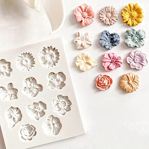 DAWRIS Stampo Silicone Fiori, 3D Stampi Silicone di Fiori Riutilizzabile Stampo in Silicone per Dolci Fiore Stampi per Caramelle Fondente, Stampi in Silicone per Cioccolatini Caramelle Rorte Gelatine