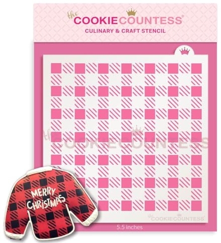 The Cookie Countess Mini Buffalo Plaid Stencil