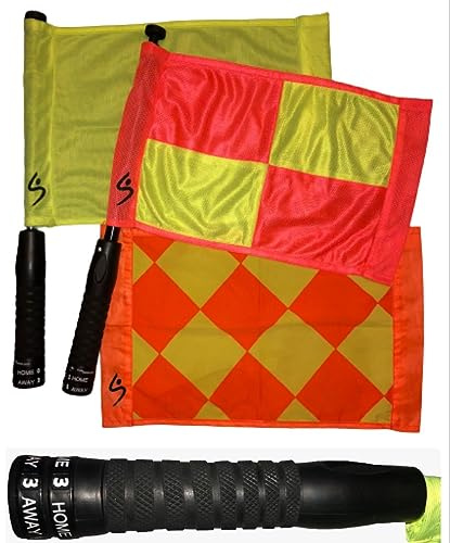 RefStuff RefScorer FLAGS – Referee Flags Football (pair) Assistant Referee Linesman Flags, now with unique and WORLDS FIRST Scorer Function built into the handle