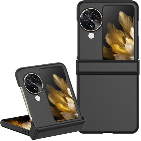 CONAPIKA Hülle für Oppo Find N3 Flip, Ultra Dünn Matte Textur Anti-Kratzer Schutzhülle Hart PC Anti-Fingerabdruck Stoßfeste rutschfest Handyhülle mit Scharnierschutz, Schwarz