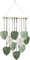 UXORSN Macrame Wall Hanging Green Leaf Tassel Tapestry Boho Chic Wall Decor Handmade Woven Cotton Rope Tapestry Aesthetic Bohemian Wall Art for Bedroom Living Room Office Apartment Ornament