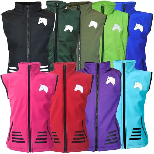 MS-Trachten Kinder Softshell Reitweste Juli Meshfutter (Royalblau, 158/164)