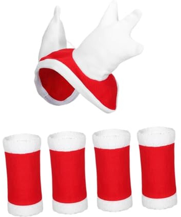 QSTDGVPW 4X Fasce per Le Gambe del Cavallo Scalda Cappello di Natale per Cavalli Stivali da Corsa in Velluto per Equitazione Cappello da per la, Lunghezza 50cm