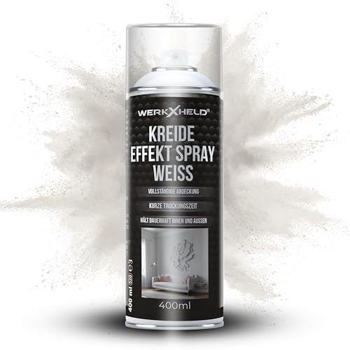 WerkXheld Spray craie blanc 400 ml – Spray craie mat pour bois, métal et plastique | Peinture aérosol imperméable