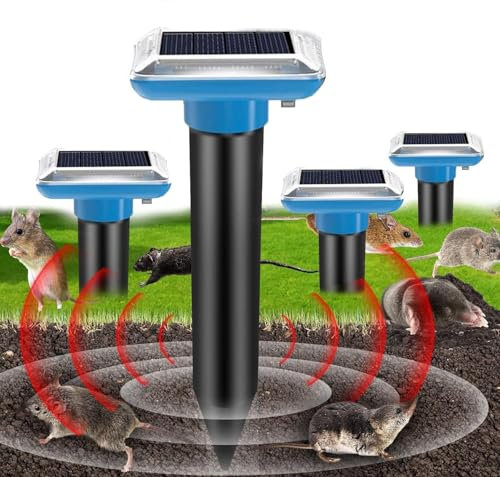 Repelente de Topos solares, ahuyentador de Topos ultrasónicos para ahuyentar a los Ratones de campeón