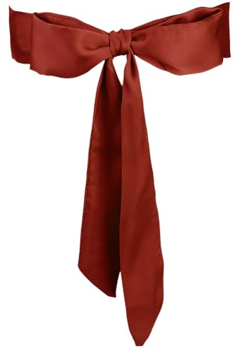 CRASPIRE 78x2 Cinturón de Satén Bufanda de Seda para Mujer Pañuelo Largo Y Delgado Liso Cinta Satén Suave Cintura Faja Novia Boda Corbata Accesorio Baile Fiesta Noche GaVestido Falda Regalo Marrón