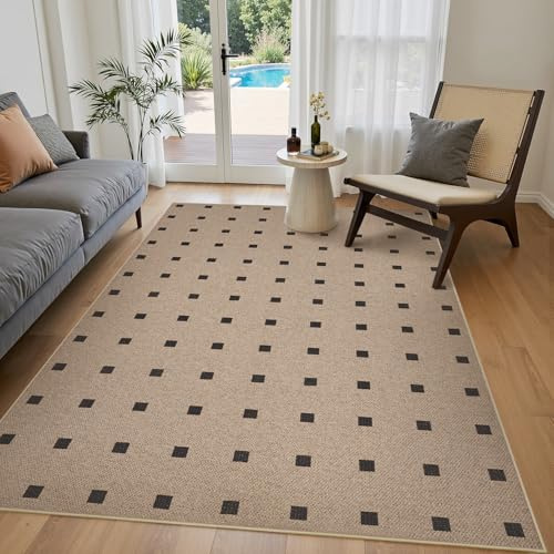 SIXHOME Alfombra Resistente para Interior y Exterior con Aspecto de Yute Natural Alfombra de Salón Comedor Dormitorio 80 * 150cm Marrone Qdot