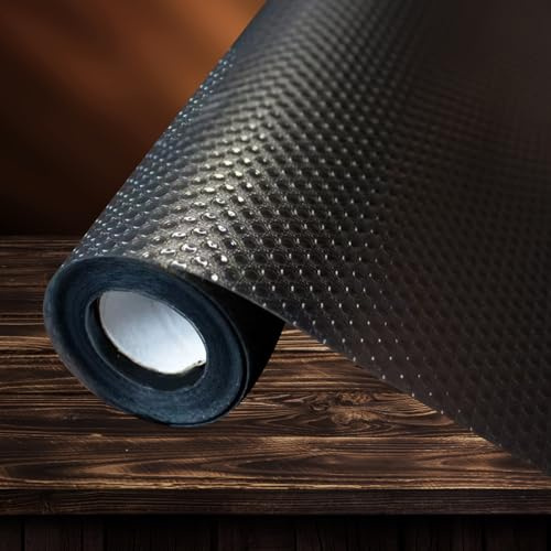 Tappetino per cassetti, 45 cm x 5 m, antiscivolo, per cassetti, armadi, armadi, per cucina, frigoriferi e scaffali, colore nero