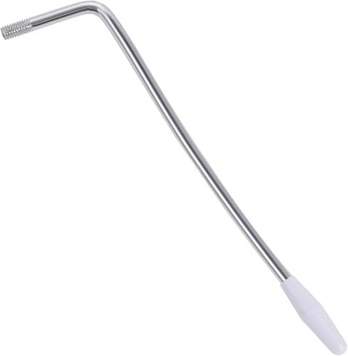 6mm Whammy Bar Gitarre Tremolo Vibrato Arm Trem Bar Stick für Strat Style E-Gitarre Tremolo System Stratocaster Silber mit weißer Spitze