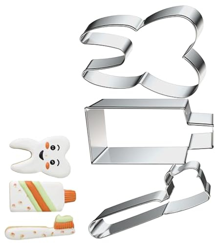 ETUCYNG Alimentos anillos de postre mousse moldes | Accesorios para hornear de 3 piezas con diseño de dientes y revestimiento antiadherente | moldes antiadherentes para pasteles, postres, amigos