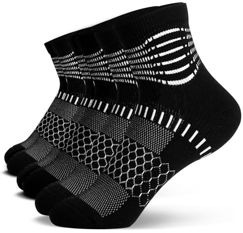 IRAMY Medias de Compresión Tobilleros Mujer Calcetines Compresion Running Calcetines Deporte con Cusión para Plantar Fasciitis 3 Pares