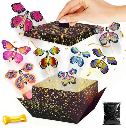 Butterfly Explosion Gift Box, 8Pcs Flying Butterflies Exploding Surprise Box,Creative DIY Pop Up Gifts Boxes for Graduation Mothers day Valentines Birthday Anniversary Presents