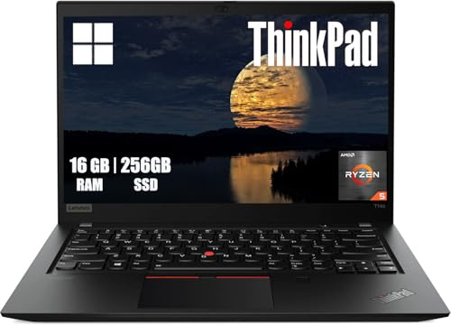 Lenovo Thinkpad T14s Gen 1 Ordinateur Portable Professionnel, 14 Pouces FHD (1920 x 1080), AMD Ryzen 5 Pro 4650U, 16 Go de RAM, SSD de 256 Go, Clavier QWERTY, Windows 11 Pro (reconditionné)