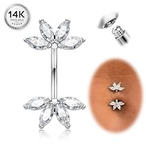 Diamday Navelpiercing, 316L kirurgiskt stål, navelpiercing, 14G