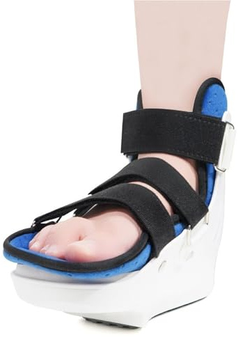 MIRCTRI Scarpa Post Operatoria Avampiede Scarpa Ortopedica per Alluce Valgo e Riabilitazione Metatarsale con Suola a 15 Gradi Scarpa per Carico Scarico Post Intervento Fodera Traspirante(Giusto)