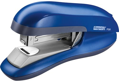 Snabb häftapparat, 30 arkkapacitet, platt klink, ergonomisk metallkropp, F30 BLÅ