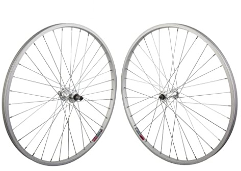 WheelMaster Front and Rear Bicycle Wheel Set 26 x 1.5 36H, AlloyFW, Quick Release, Silver