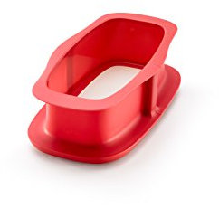 Lékué Molde rectangular Duo, desmontable, Silicona + cerámica Rojo, 24 cm