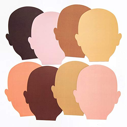 Baker Ross AW757 Skin Tone Face Cut-Outs, Perfect for Children to Design and Decorate, Ideal for Home, School Work, Craft Group Projects and More (Pack of 56), Assorted