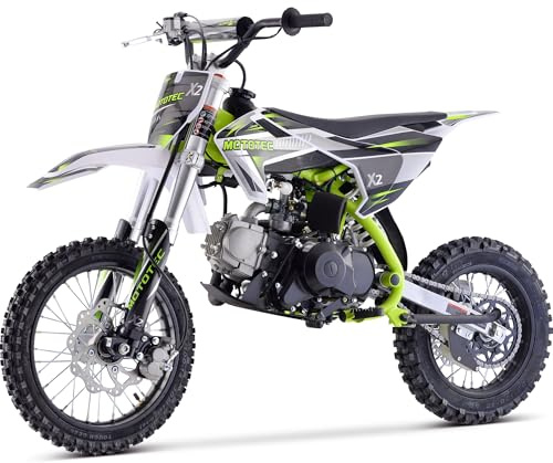 MotoTec X2 110cc 4-Stroke Gas Dirt Bike Green, 61x28x40, (MT-DB-X2-110cc_Green)