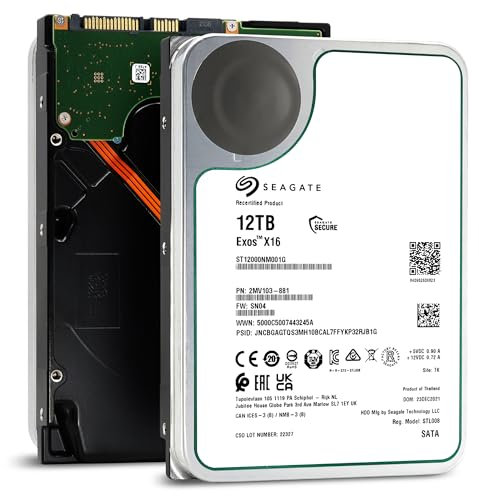 Seagate Exos X16 ST12000NM001G 12 TB Hard Drive - Internal - SATA (SATA/600) (Renewed)
