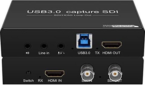 HDSUNWSTD HDMI SDI to USB Capture Card USB3.0 1080P60fps SDI to HDMI Converter SDI Out&Audio Mixing,SDI2HDMI,SDI Game Video Capture Card
