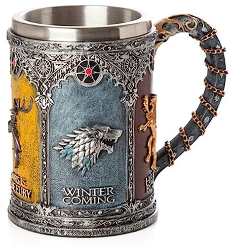 Syfunlv Jarra de cerveza, vaso de cerveza de acero inoxidable, 600 ml, taza de café 3D, 15 cm de largo, vajilla en forma de cubo con asa, para bebidas calientes, café, cerveza, bebidas y regalos (S)