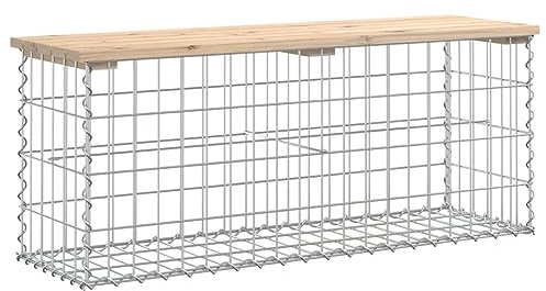 Tidyard Trädgårdsbänk av gabioner, gabionkorg, stenabion, terrassbänk, gabionlounge, bänk, sittbänk, parkbänk, gabionbänk, trädgårdsmöbler, stenkorg, trädgård, balkongbänk, 103 x 31,5 x 42 cm (B x D x