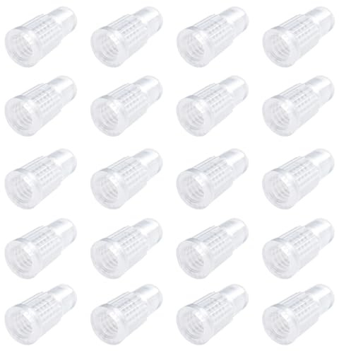 EVOZOOD Lot de 20 bouchons en plastique de valve Presta/françaises, protection contre la poussière, pour bicyclettes, VTT, vélos de route, transparent