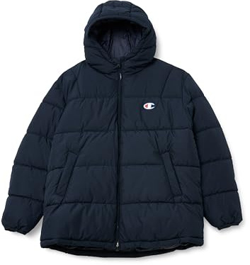 Champion Legacy Outdoor Retro Sport (220350) -WR Polyester Woven Cirè 144gr Hooded Giacca, Blu Marino (NNY), S Uomo