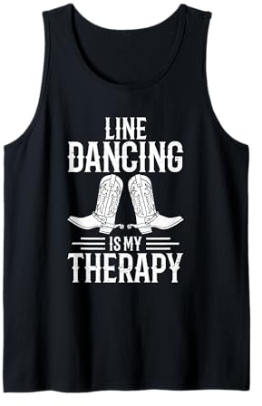 Line Dancing Is My Therapy Line Dancer Line Dancing Tank Top