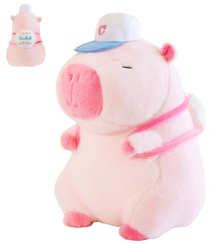 CWENDANER Capybara Peluche, Rosa Simulación Carpincho Juguetes, Peluche Capibara, Suave y Cómodo, Almohada de Peluche de Carpincho, Regalo para Niños y Niñas (25CM)
