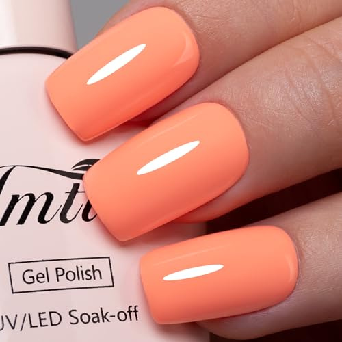 Imtiti Ljus korall gelnagellack, 1 st korallrosa LED UV-gelnagellack, lång livslängd, nagelkonst gör-det-själv manikyr hemma för vår och sommar (10ML-956)