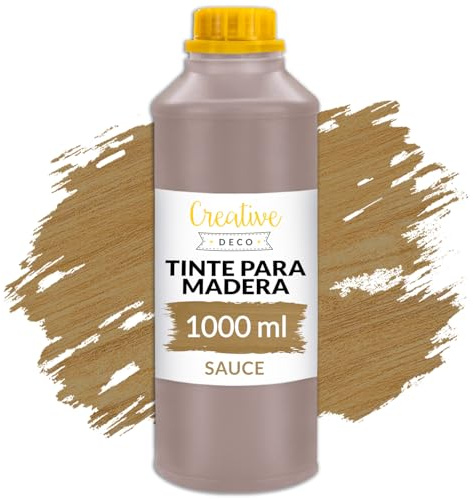 Creative Deco Water Based Green Wood Stain Indoor | 1L | Willow Varnish for Wallpaper Concrete Brick Wood Panelling | Acrylic Finish Surface Protection | Quick Drying | Not-Toxic & Non-Yellowing