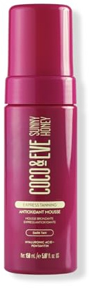 Coco & Eve Express Tanning Antioxidant Mousse - Best 1 Hour Streak-Free Sunless Deep Tan | Fast, Instant, Natural Dark Glow. Moisturizing Tanner with DHA, Hyaluronic Acid, Coconut Extract (150ml)