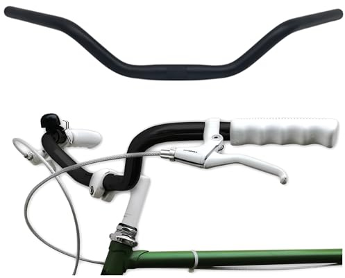 Manubrio per bicicletta da città, 25,4 mm, ergonomico, per bici da donna e uomo, manubrio in alluminio nero, retrò, per uomo e cruiser, larghezza