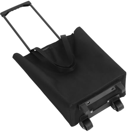 Luxshiny carrito de compras carro de la compra con ruedas carro plegable carro con ruedas carros rodantes carro utilitario bolsas de compras con ruedas bolso con ruedas y asa PU Negro