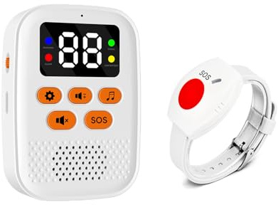Wireless Personal Wrist Alarm for Elderly Panic Button Portable Caregiver Pager Emergency Call Button for Seniors Patients