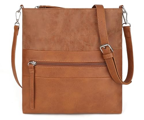 Gladdon Sac à bandoulière pour femme de taille moyenne – Sac à bandoulière avec plusieurs compartiments, sac à main élégant au design patchwork, sac à bandoulière pour le quotidien, le travail et les