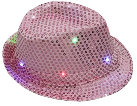 Chapeau à Paillettes Unisexe pour Adulte, Tenue Disco, Chapeaux de Jazz à Paillettes, Chapeau Hip-hop, Accessoire de Costume Disco pour Fête, Carnaval, Clown Orange Marron Vin Rouge Rose Kaki
