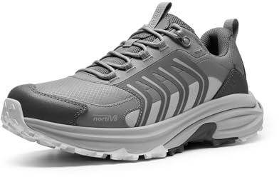 NORTIV 8 Scarpe Trekking Uomo Leggere Impermeabili,Grigio Chiaro,44.5