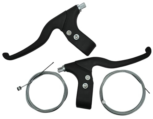 Andinus Palancas de Freno para Bicicleta con Cables – Set de Manetas de Freno con Cables 1,5 x 1800 mm – Repuesto Universal (Polímero Reforzado Negro)