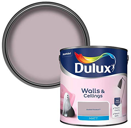 Dulux Matt Emulsion Paint For Walls And Ceilings - Dusted Fondant 2. 5 Litres