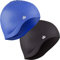 The Friendly Swede Silikon Badekappen für Lange Haare - Stretch Schwimmkappen für Damen, Herren, Kinder (2-er Set) (Schwarz/Blau)