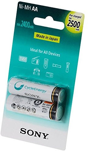 Sony Ni-MH, AA, Pre-charged typ 2500mAh 1.2V - Batería/Pila recargable (AA, Níquel metal hidruro, Universal, AA)