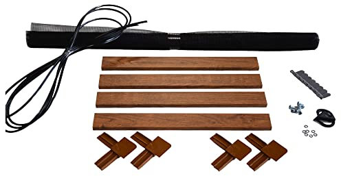 Fliegengitter Fenster, für Rolladen, Insektenschutz, Material Goldeiche, Gitterfarbe Grau | 100x120cm & 16mm Winkel