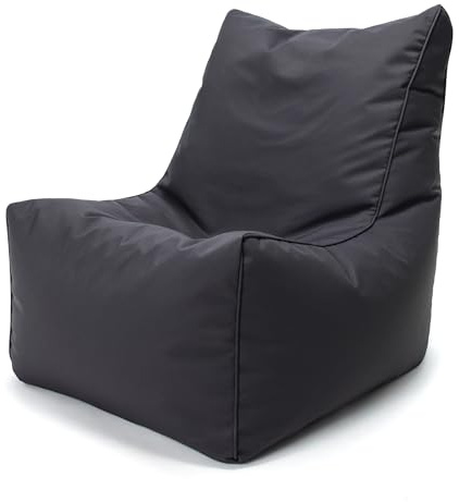 Ecopuf Solid - Puf saco con relleno asiento suave de poliéster resistente Oxford 600D para exteriores, decoración exterior Din 75 x 75 cm